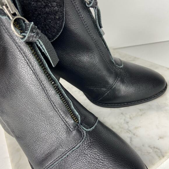 NEW Splendid Kiley Black Ankle Boots Leather Shearling Lined Heeled US 8 $178 - Picture 10 of 10